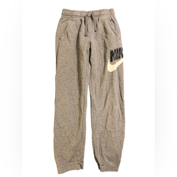 Nike Kids Gray Joggers with Black Logo - Picture 1 of 2